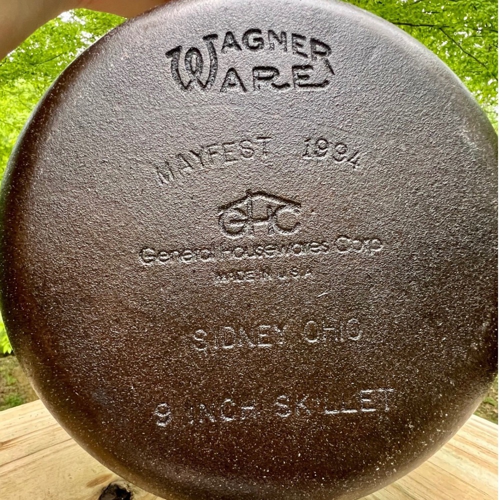 Skillet Wagner Ware GHC 9 inch Cast Iron Mayfest 1994 Restored Seasoned USA Pan - Picture 9 of 9